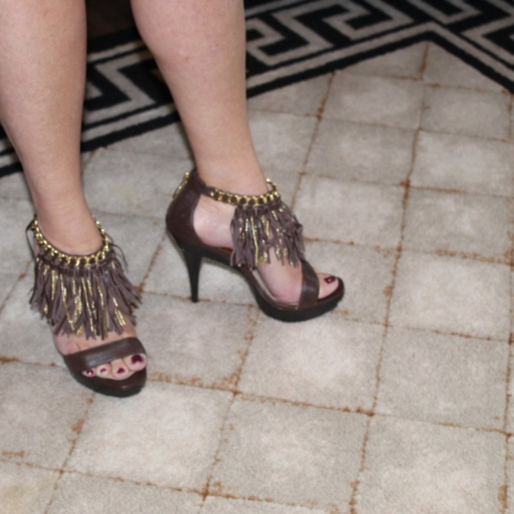 Michael Kors Leather Fringe Pumps